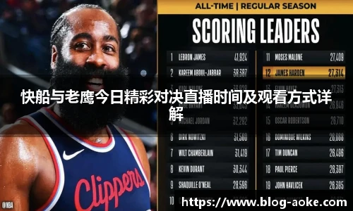 快船与老鹰今日精彩对决直播时间及观看方式详解